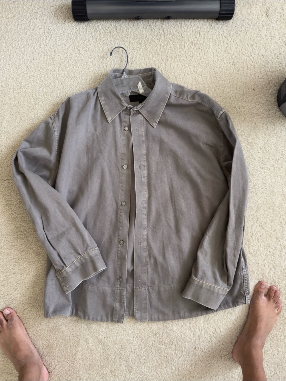 NWOT MENS ZARA DENIM GRAY OVERSHIRT JACKET - MENS SMALL